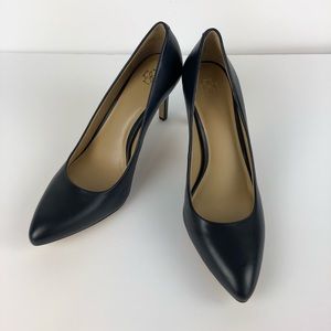Ann Taylor, Kenzie leather heels, pumps, navy